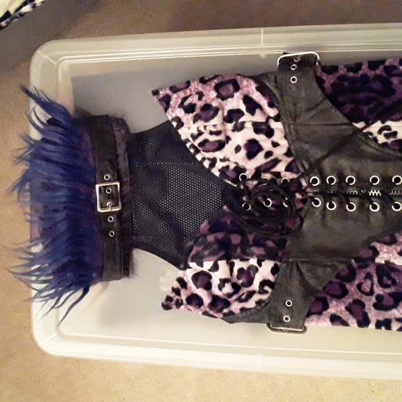 Lip Service Purple Leopard Bodysuit with Black Details - Picture 11 of 11